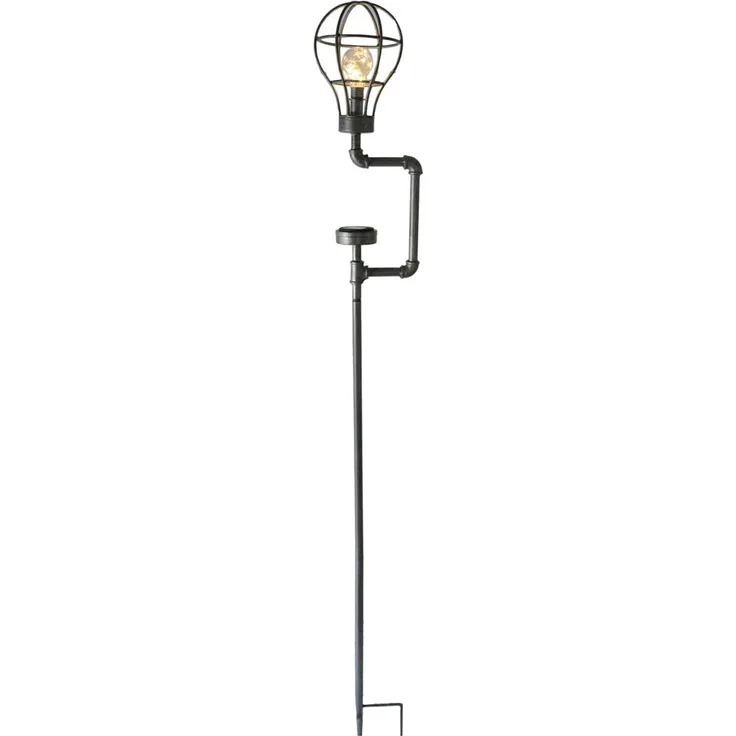 Solar-Leuchte Konstantin, Metall, antik-schwarz, 65 cm hoch