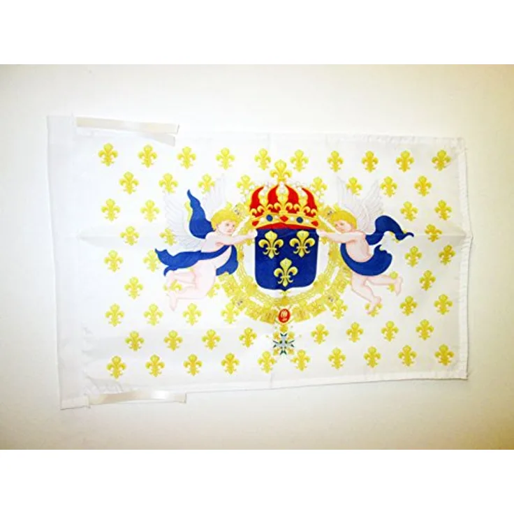 AZ FLAG Flagge KÖNIGREICH Frankreich HEILIGSTES Herz JESU 45x30cm mit Kordel - KÖNIGREICH DER Franzosen Fahne 30 x 45 cm - flaggen Top Qualität