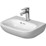 Duravit Handwaschbecken D-CODE mit Überlauf, Hahnlochbank, 450 x 340 mm, 1 Hahnloch weiß