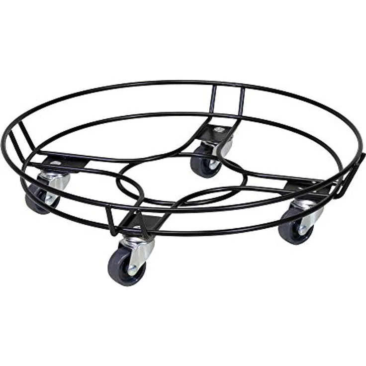 WAGNER Pflanzenroller Black Ø 38 x 9,5 cm I Black Edition Blumenroller für Außenbereich + Innenbereich, schwarz I Kübelroller aus Stahl mit Randbegrenzung I Tragkraft 100kg - 20093401