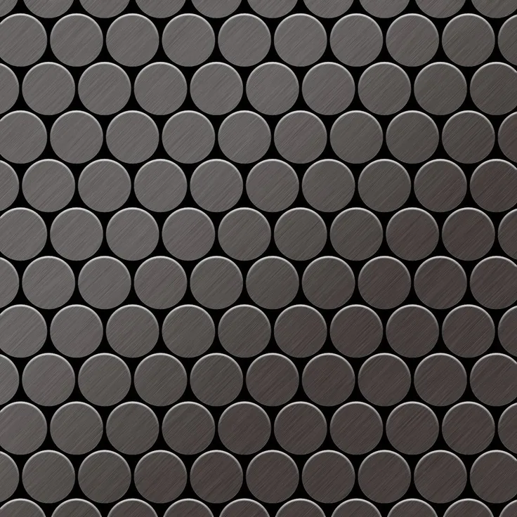Alloy Mosaik Fliese massiv Metall Titan gebürstet in dunkelgrau 1,6mm stark Dollar-Ti-SB 0,88 m2