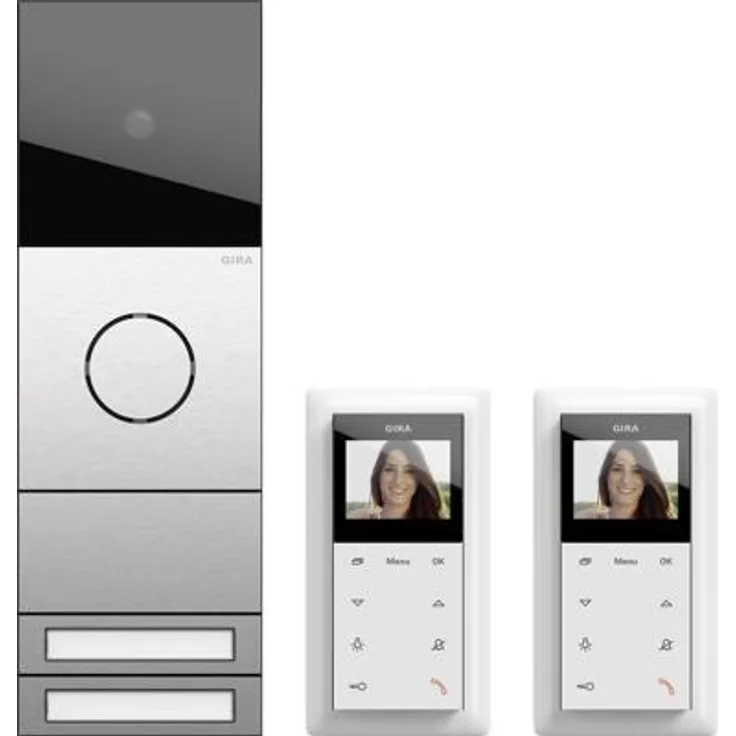 Gira 2417000 Zweifamilienhaus-Paket Video, System 106, Edelstahl
