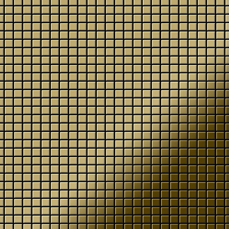 Mosaik Fliese massiv Metall Titan hochglänzend in gold 1,6mm stark ALLOY Glomesh-Ti-GM 1,07 m2