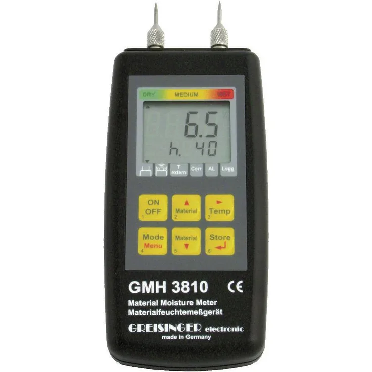 Greisinger GMH 3810 Materialfeuchtemessgerät Messbereich Baufeuchtigkeit Bereich 4 bis 100% vol Messbereich Holzfeuchtigkeit