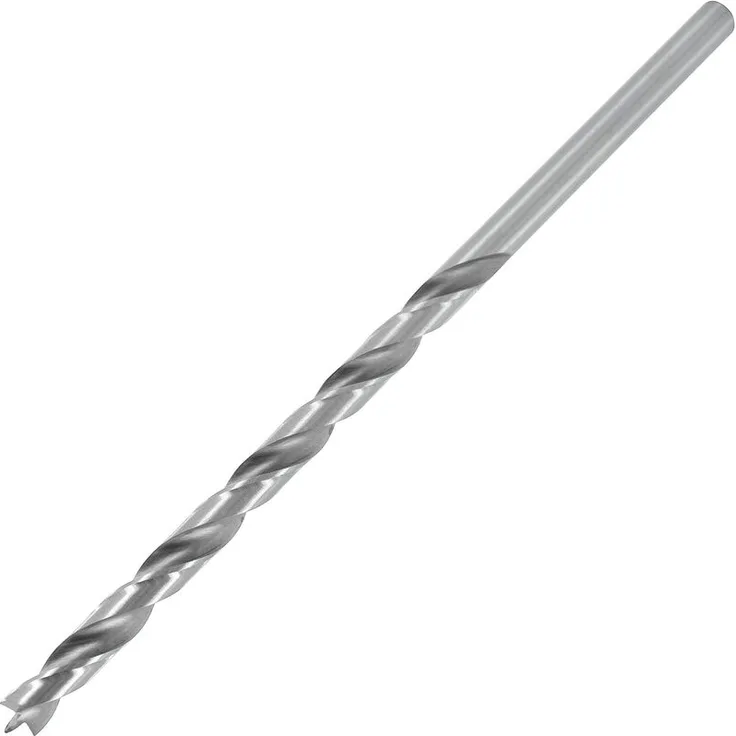 Ent European Norm Tools - ENT 50465 Holzspiralbohrer Ø 6,5 mm, extra lang 150 mm, HSS-G, mit Zentrierspitze und Vorschneider, NL100, Schaft