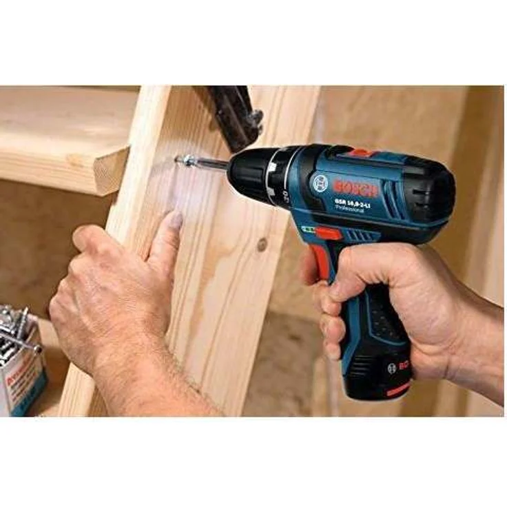 Bosch Professional Akku-Bohrschrauber GSR 12V-15 mit 2 Akkus 12 V, 2,0 Ah im Karton, Schwarz, Blau – Bild 2
