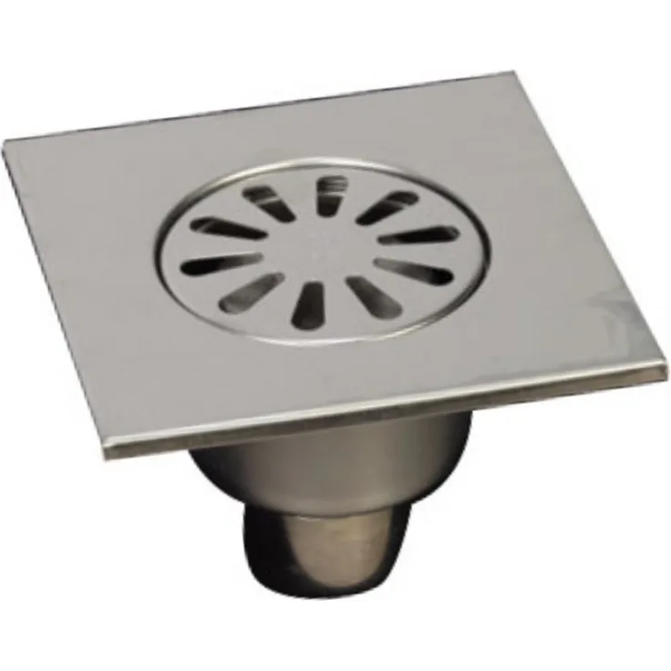 MERT Bodenablauf einteilig für ebenerdige Dusche Ablauf senkrecht Edelstahl 150 x 150 mm