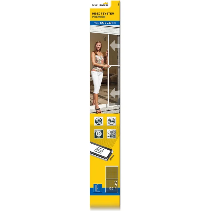 Schellenberg 70071 Insektenschutz-Schiebetür Premium Fliegengitter-Tür zum Schieben, barrierefrei, Alu-Profile und Fiberglas Gewebe kürzbar, 120 x 240 cm – Bild 4