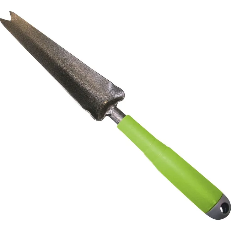 Xclou Unkrautstecher in Schwarz, pulverbeschichteter Unkrautzieher mit Silber-Hammerschlag, Stecheisen mit formgerechtem Handgriff, Ampferstecher mit schmalem Blatt, Löwenzahnstecher