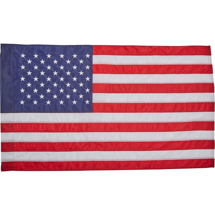 Annin Flagmakers Modell 21850 Amerikanische Flagge Nylon SolarGuard NYL-Glo, 2 3,8 x 1,20 m, 100% Made in USA mit genähten Streifen, bestickten Sternen und Banner-Style-Polhülse