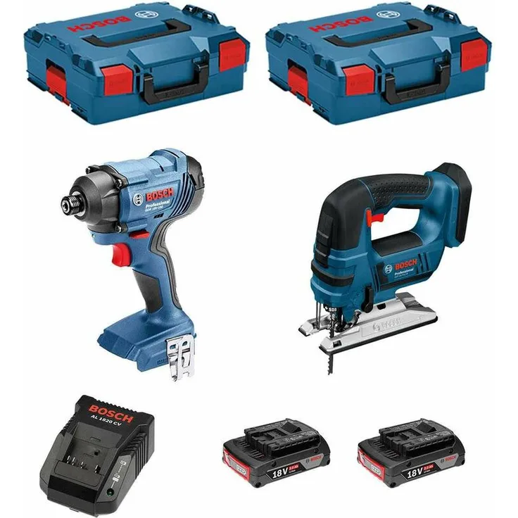 Bosch Kit 18V BSK182D2B GDR 18V,160 und GST 18V,LI B und 2 x 2,0 Ah und AL1820 und 2 x L,Boxx 136, Bosch