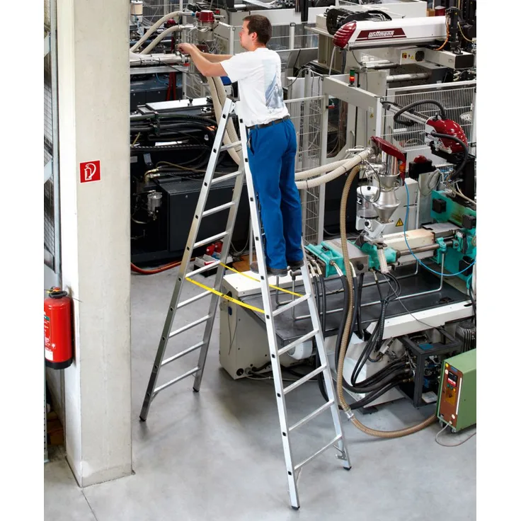 Zarges Z600 Sprossen-Stehleiter, beidseitig begehbar, Für schnell zu erledigende Arbeiten, 2 x 12 Sprossen, Leiterlänge 3,49 m