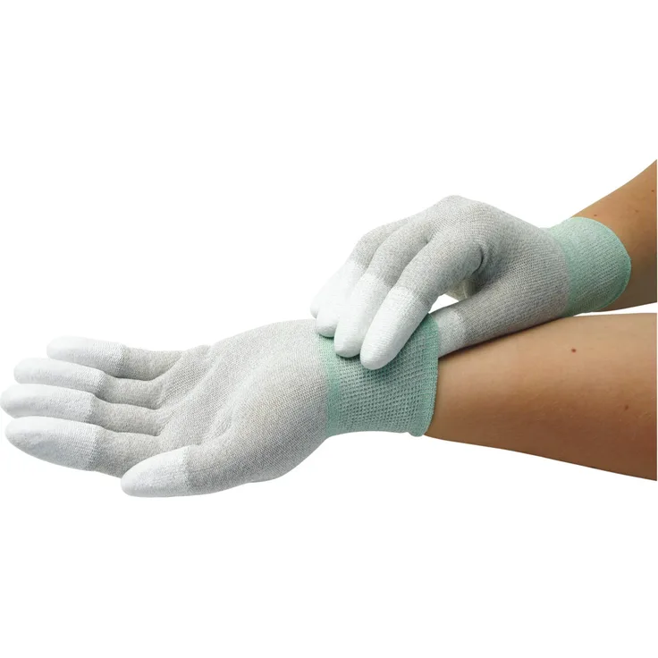 Wetec Handschuhe, PU-beschichtete Fingerkuppen, ESD, M, Carbonfaden