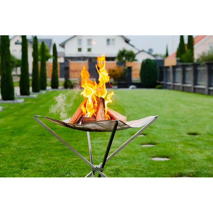 FENNEK Feuernetz HIGH FIRE, faltbare, erhöhte Feuerstelle, 60 x 60 x 63 cm, aus hitzebeständigem Edelstahl, mit Tasche – Bild 2