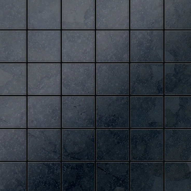 Mosaik Fliese massiv Metall Rohstahl gewalzt in grau 1,6mm stark ALLOY Cinquanta-RS 0,94 m2