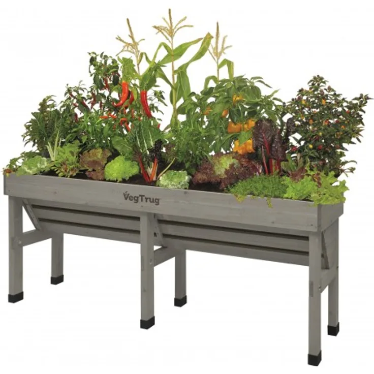 VegTrug Balkon-Hochbeet VegTrug Wall Hugger Medium L180cm Farbe grey wash Länge 180 cm