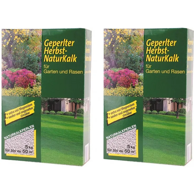 Grüner Jan Geperlter Herbst Naturkalk 2x 5kg Kalk Garten Gartenpflege Rasenpflege Dünger