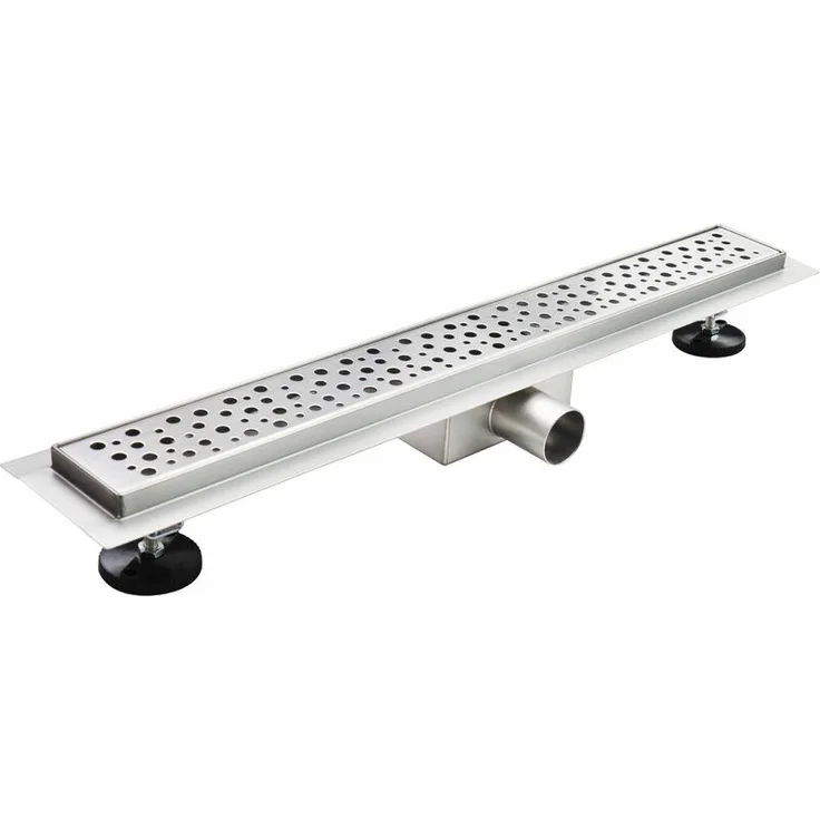Duschrinne Bodenablauf Tropfen aus Edelstahl sehr flach R5 80cm