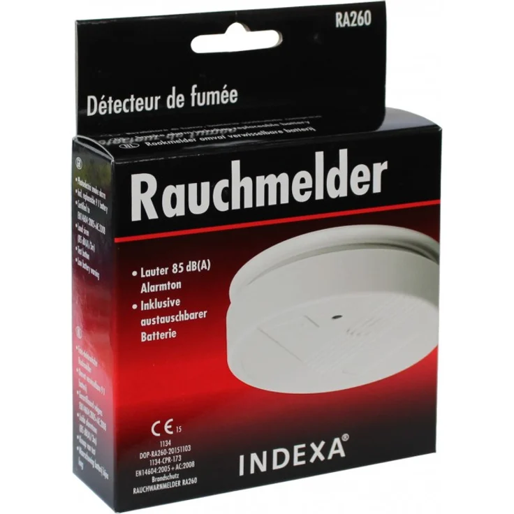 Indexa Rauchmelder RA260 85 dB fotoelektrisch Kontroll LED mit Prüftaste – Bild 3
