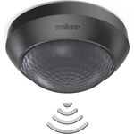 Steinel Bewegungsmelder IS 360-3 schwarz, 360° Erfassung, 12 m Reichweite, Deckensensor, Aufputz, Außen