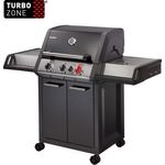 Enders Black Pro 3 K Turbo Monroe Gasgrill, direktes Grillen, indirektes Grillen, Piezozündung, schwarz, mit Thermometer
