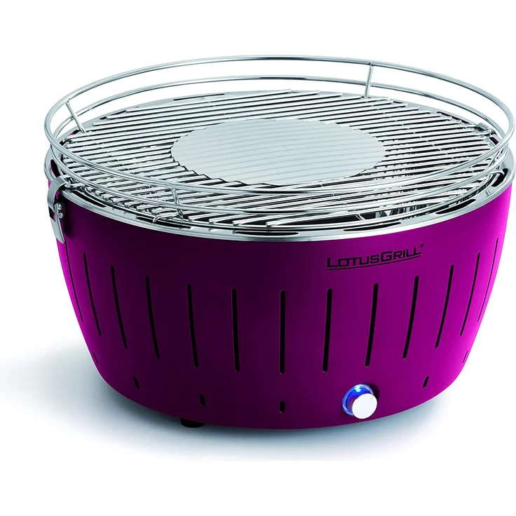LotusGrill G340 Holzkohlegrill rauchfrei, pflaumenlila, 40,5 cm, für 10 Personen – Bild 2