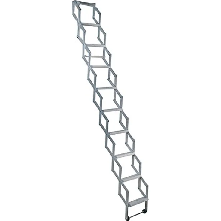Alufix 10-tread Ziehharmonika Loft Leitern ? Ideal für Tiny Dachboden Räume einfach DIY Passform Aluminium Boden zu Decke 2,46 m-2.73 m (8.1ft-9.0ft)