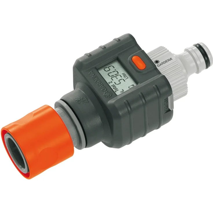 GARDENA Wassermengenzähler: Praktischer Wasserzähler zur Anbringung am Wasserhahn oder Verbrauchsgerät, zur Kontrolle des Wasserverbrauchs, mit übersichtlichem Display, batteriebetrieben (8188-20) 4078500818902 – Bild 2