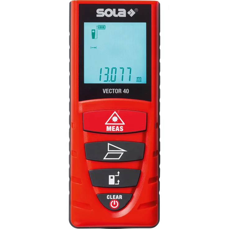 Sola 71020101 VECTOR40 Laser-Entfernungsmesser Vector 40'' mit Gürtelclip in rot,