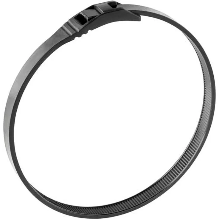 Norma 08600620600 Kabelbinder 600mm 7.602mm Schwarz mit flacher Kopfgeometrie, hohe Zugfestigkeit