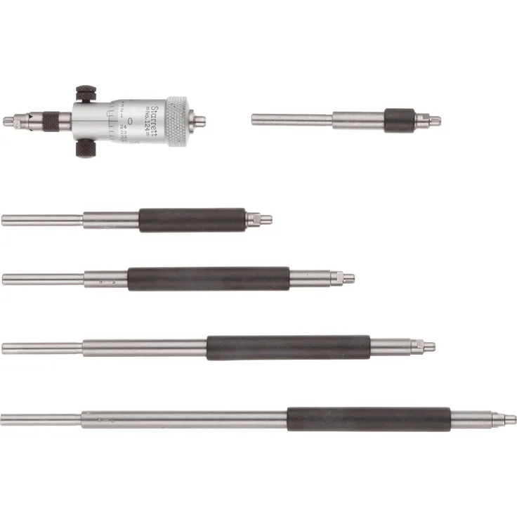 Starrett 124 AZ solid-rod Vernier Innen Mikrometer (Set, 5,1 20,3 cm Reihe, 0 cm Graduation, -0.0001 ''Genauigkeit, mit Fall