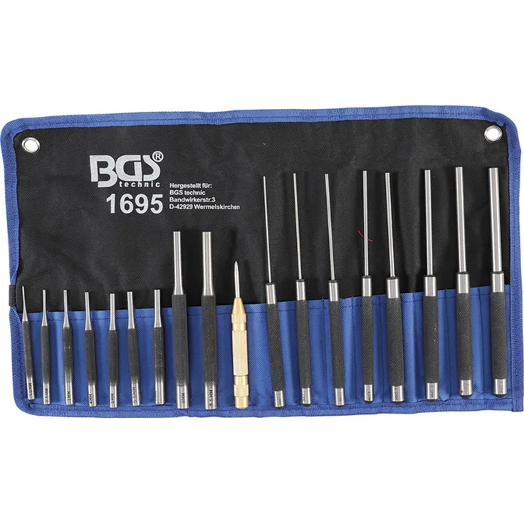 BGS 1695 | Splintentreiber-Satz | 100 - 150 - 200 mm | 1,5 - 9,5 mm | inkl. Körner | 18-tlg.