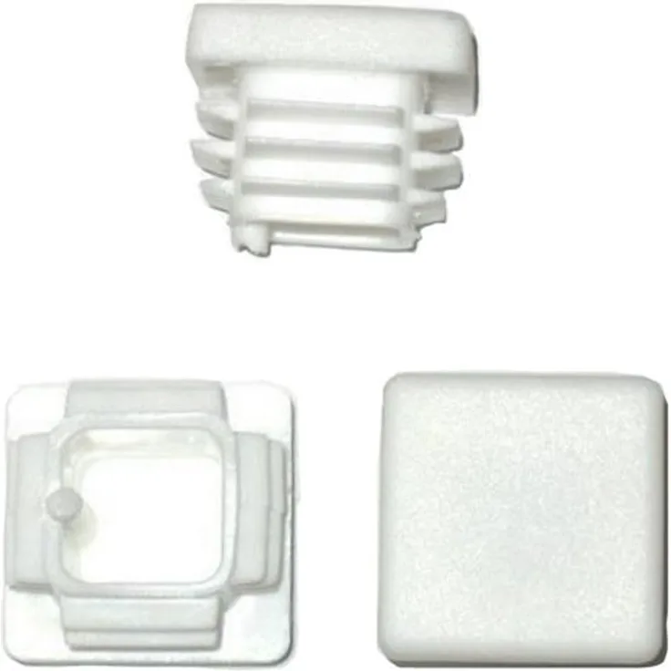 20 x Lamellenstopfen Vierkantrohrstopfen 25 x 25 mm (Außen) Stopfen WEISS