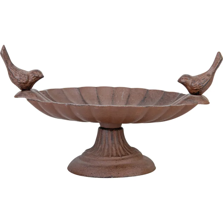 Esschert Design Vogeltränke, Vogelbad mit kurzem Fuß aus Gusseisen, ca. 24 cm x 15 cm x 13 cm