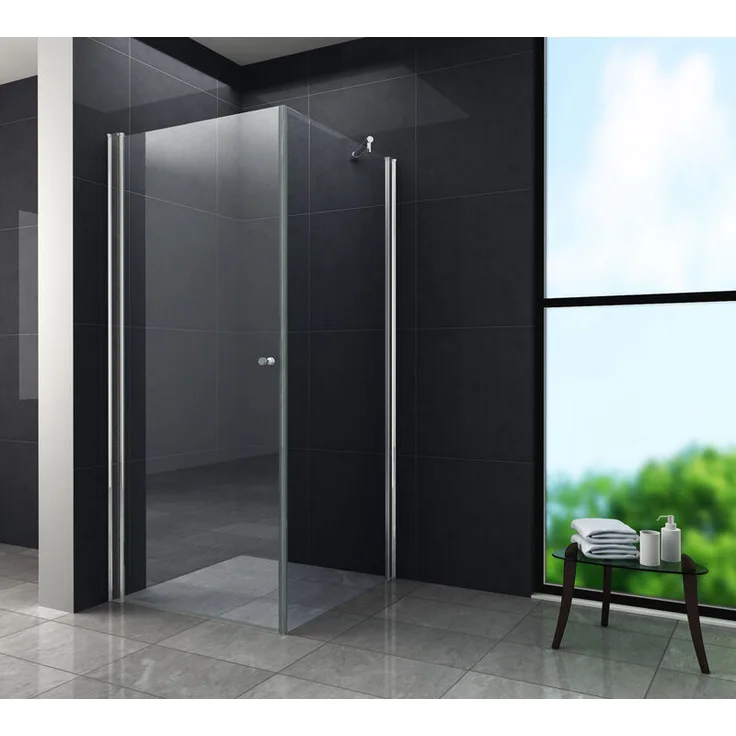 Duschkabine SPA-FIX 80 x 80 x 195 cm inkl. Duschtasse - Klarglas