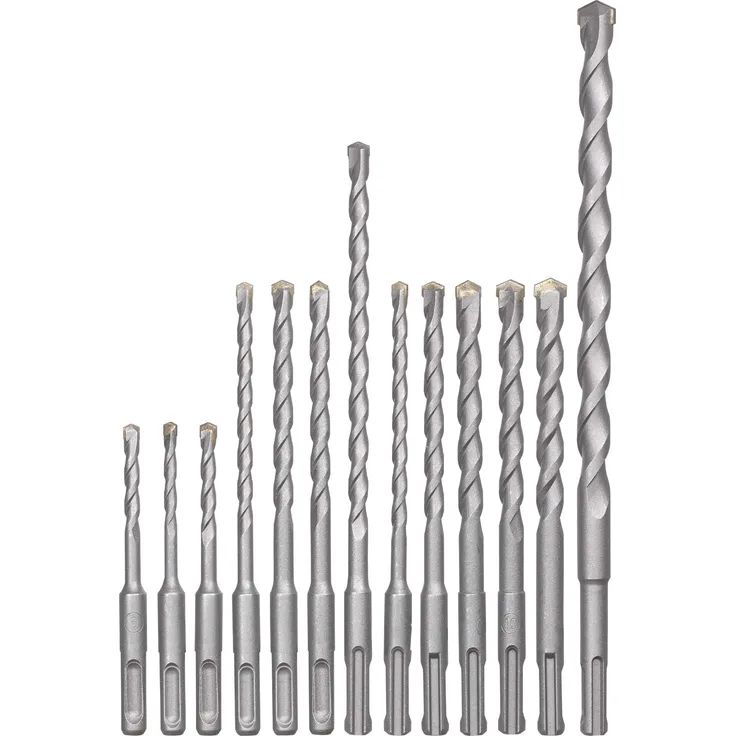 kwb 240280 SDS-Plus Hammer-Bohrer-Set, 12-teiliges Stein- u. Beton-Bohrer Satz im Kunstoff-Koffer