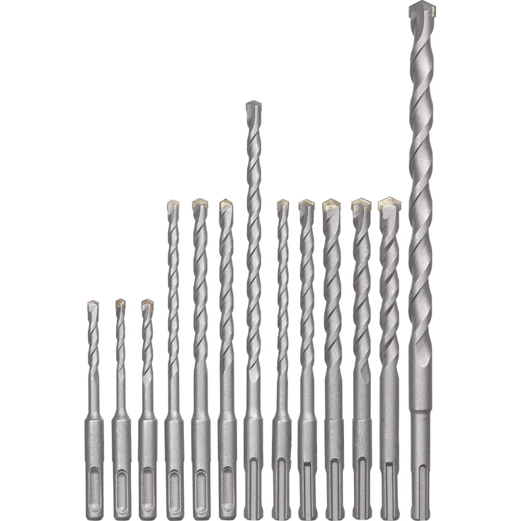 kwb 240280 SDS-Plus Hammer-Bohrer-Set, 12-teiliges Stein- u. Beton-Bohrer Satz im Kunstoff-Koffer