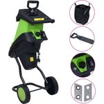 vidaXL Elektrischer Gartenhäcksler mit 2 Ersatzklingen 2400 W