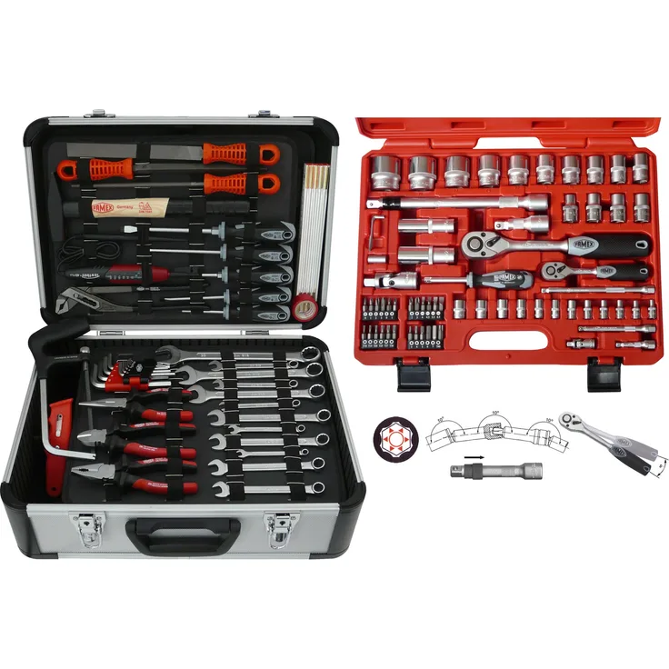 Famex 729-19 Werkzeugkoffer Komplettset Top Qualität mit 66-teiligem Steckschlüsselsatz