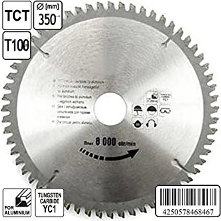 TCT BLADE FOR ALUMINIUM 350x30x100MM