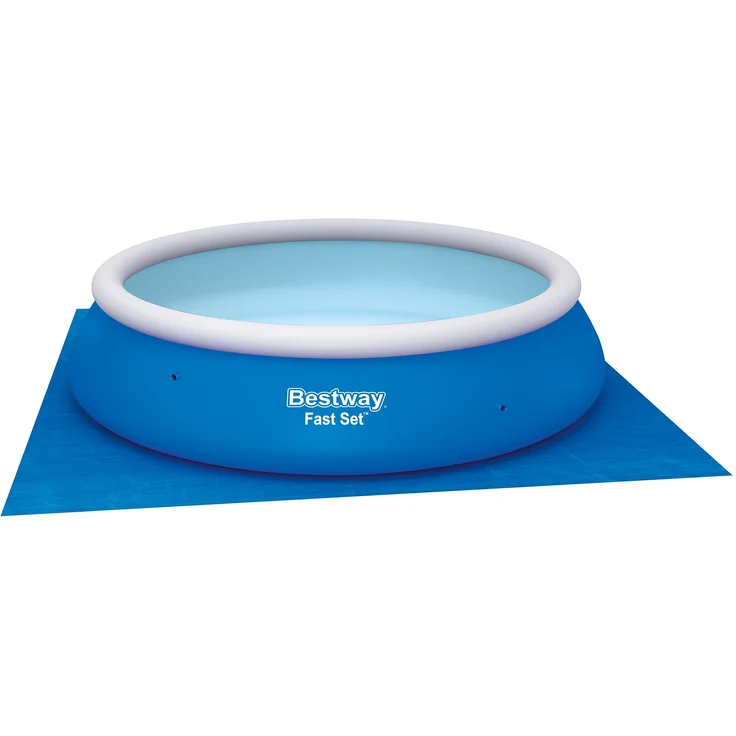 Bestway Flowclear quadratische Bodenplane 396 x 396 cm für Aufstellpools bis Ø 366 cm, blau – Bild 1