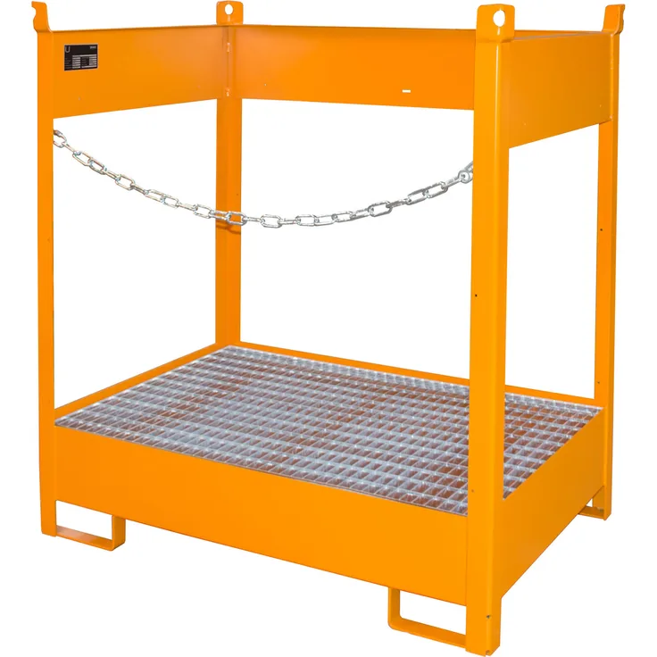 Bauer Fass-Stapelpalette FSP-2, seitlich offen, Gelborange