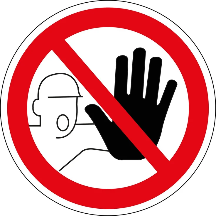 Kennzeichnunggschild Symbol: Unbefugten Zutritt Verboten , VEXAT-Norm , Ã¸ 200 mm , weiß-rot , 1 Stück