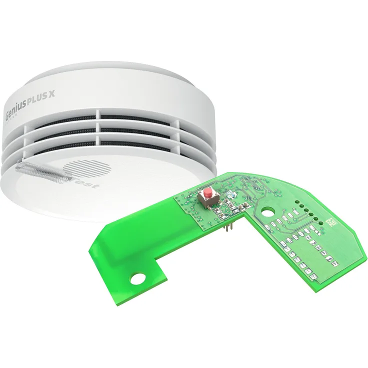 Hekatron 31-5000021-15-01 Rauchmelder Genius PLUS X inkl. Funkmodul Basis X Optional funk-vernetzbar der Batterie & mehrfarbig LED Rauchwarnmelder in Weiß 1 Stück