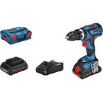 Bosch Professional 18V System Akku-Schlagbohrschrauber GSB 18V-60 C (max. Drehmoment (weich-hart): 31-60 Nm,inkl. 2x4.0 Ah Akku,Ladegerät GAL 18 V-40,L-BOXX)