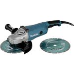 Makita GA9020RFK3, 230 V Winkelschleifer, im Koffer inkl. 2 Diamantscheiben 230 mm, Anti-Restart-Funktion