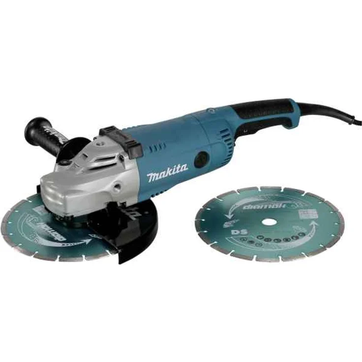 Makita GA9020RFK3, 230 V Winkelschleifer, im Koffer inkl. 2 Diamantscheiben 230 mm, Anti-Restart-Funktion – Bild 1