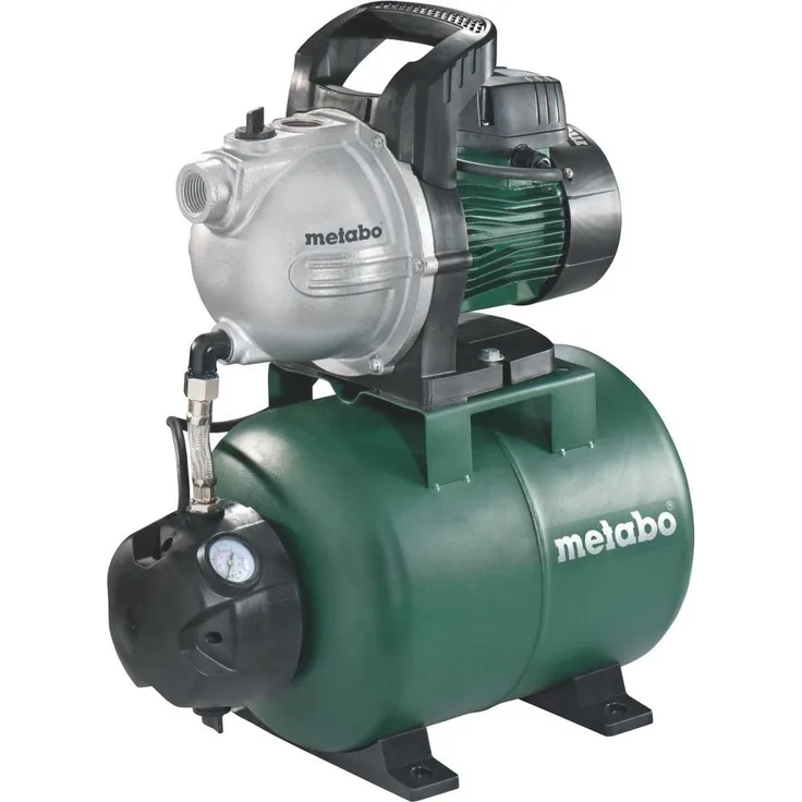 Metabo HWW 3300/25 G Hauswasserwerk 3300 l/h Fördermenge 900 Watt 45 m Förderhöhe (6009680020 ) Hauswasserwerk 4,5 bar Ansaughöhe 8 m