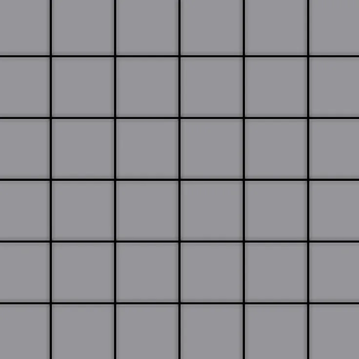 Mosaik Fliese massiv Metall Edelstahl matt in grau 1,6mm stark ALLOY Cinquanta-S-S-MA 0,94 m2