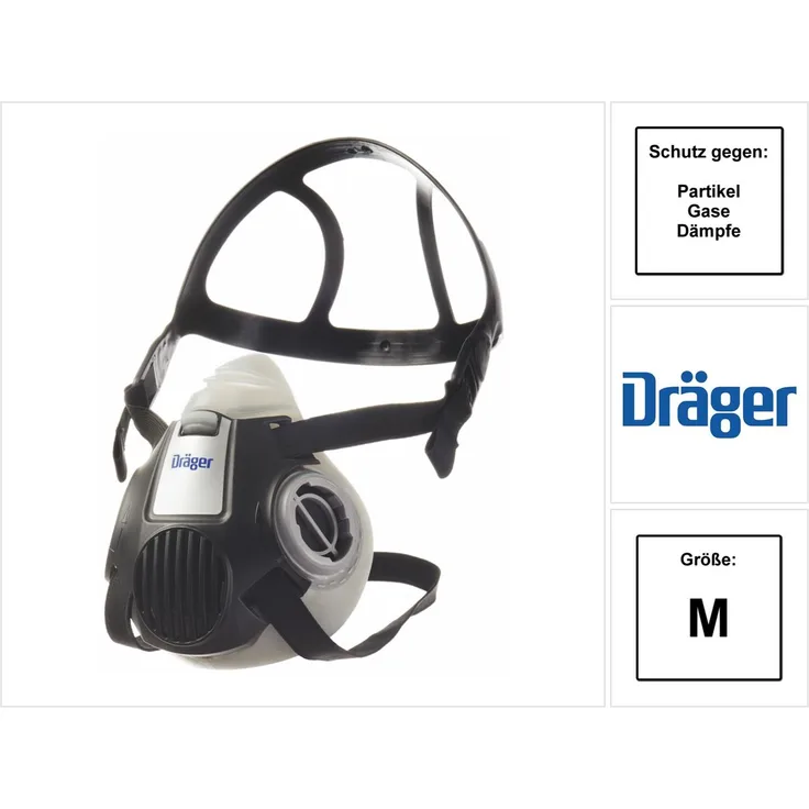 Dräger X-plore 3300 M Atemschutz Maske Halbmaske für Bajonettfilter Größe M - ohne Filter